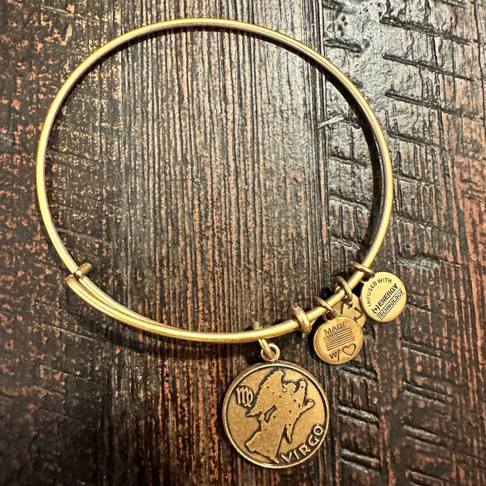 Alex and Ani Matte Gold Virgo Bangle Charm Bracelet